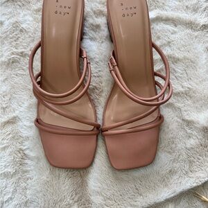 A New Day Women's Blush Strappy Heels